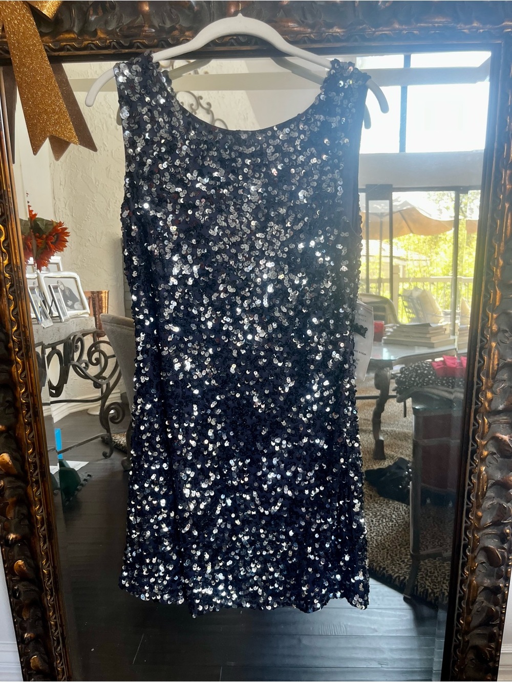 Pisarro Nights Navy Sequin Sleeveless Mini Dress